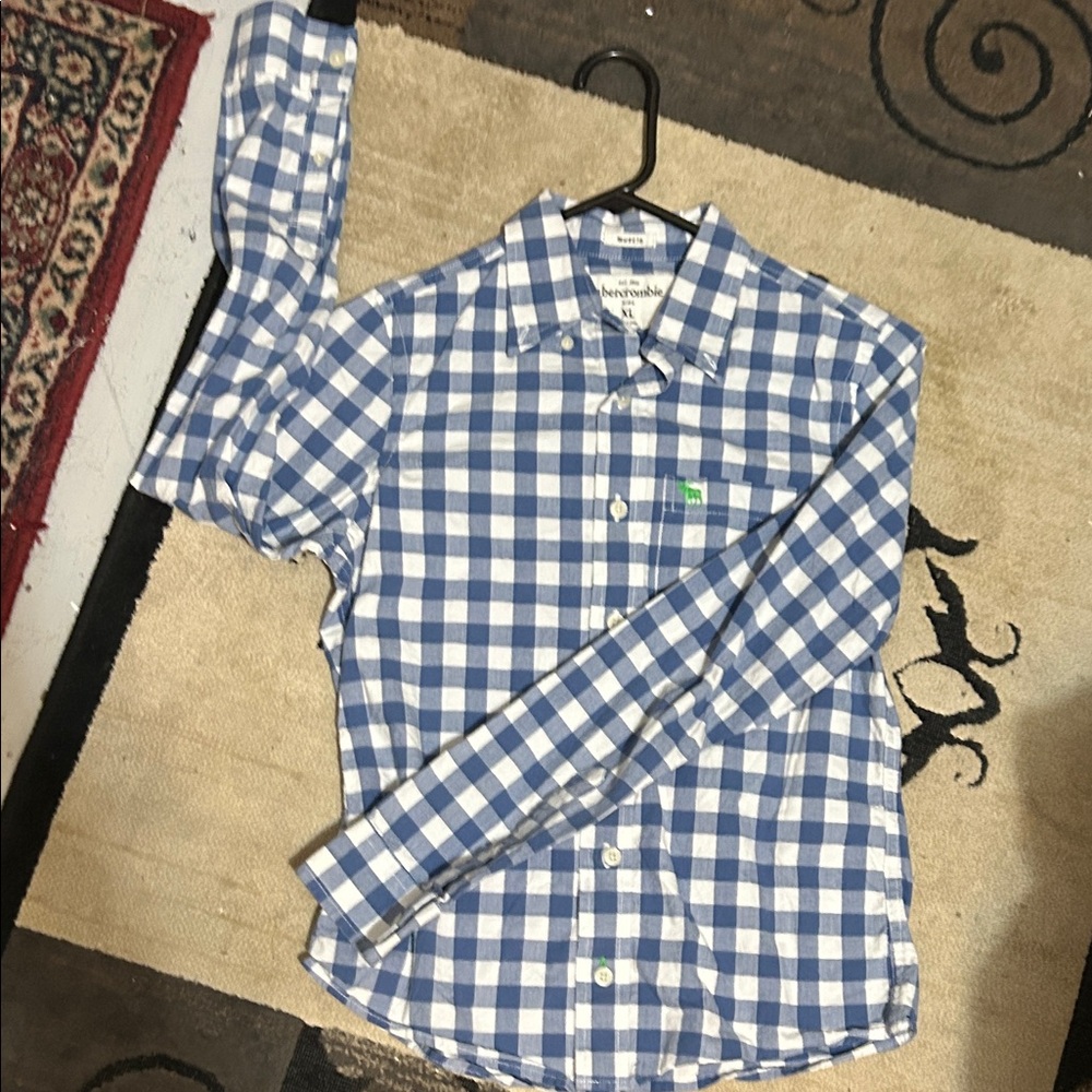 Abercrombie & Fitch Blue and White Checkered Shirt